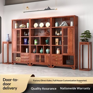 Redwood Hedgehog Red Sandalwood New Chinese Style Antique Stand <b>Solid</b> <b>Wood</b> <b>Bookcase</b> Office Storage Display Cabinet A080 Wooden O - Product Image 3