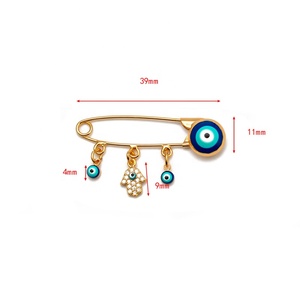 Novo Estilo Broche Olho Grego Amuleto de Segurança em Liga de Zinco Presente para Casamento Festa Crianças - Product Image 3