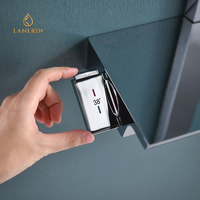 Lanerdi Ensembles de colonnes de douche thermostatiques exposées haut de gamme en laiton chromé avec pommeau de douche à effet pluie Bouton de piano Inverseur à 3 voies