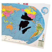 Autocollants magnétiques souples en PVC pour réfrigérateur, imperméables, à thème de dessin animé, pour l'apprentissage des enfants, avec puzzle du monde à sublimation de carte bleue