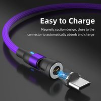 Câble de charge magnétique pour téléphone, chargeur 3A à charge rapide avec embouts de charge 3 en 1, câble de téléphone tressé en nylon