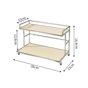 Modern Metal &amp; Acrylic 2-Tier Vanity <strong>Shelf</strong> for Makeup Storage <strong>Counter</strong> <strong>Top</strong> Display Rack - Product Image 4