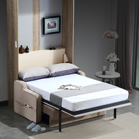 Lit superposé en métal avec bureau, style 2021, noir, réglable, lit Murphy WT-B07