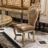 Ensemble de Table à manger en bois massif, Design moderne de luxe, sculpté à la main, feuille d'or, 2022 de haute qualité