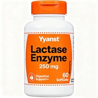 Gélules d'enzyme lactase à marque privée pour une digestion saine du lait et du sucre, avec support digestif de haute qualité, par un fabricant d'aliments santé OEM ODM