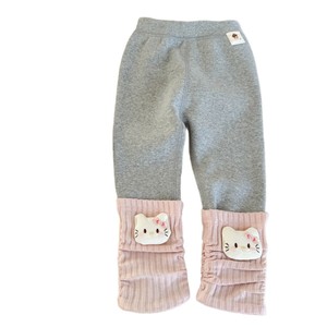 Cute Fleece-<b>Lined</b> Leggings For Girls Winter Warm Cartoon Kt Cat Style Long <b>Pants</b> Knitted Cotton Childrens <b>Pants</b> - Product Image 5