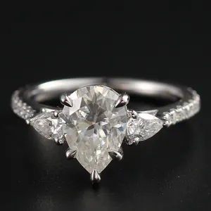 Hot Koop Wedding Ring Real Moissanite Ring Met Certificaat 18K Solid Gold Engagement Ring