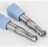 Fraise à queue sphérique en carbure à 2 dents, revêtement TiAlN fin, pour usinage de profilés en acier allié et acier inoxydable sur routeur CNC