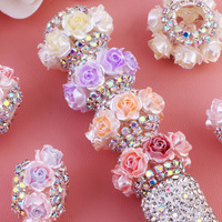 22mm Gemengde Kleur Strass Hars Decoratie Onderdelen, 3D Bloemen Accessoires voor Penmaken