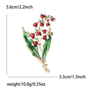<strong>Funky</strong> Alloy Enamel Floral Brooch Delicate Lily of the Valley Flower <strong>Cardigan</strong> Corsage Brooch Pin Jewelry for Women - Product Image 6