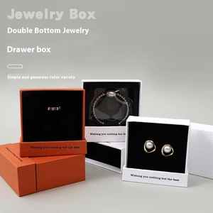 Boîte de rangement pour bijoux pour femmes, motif carré, pour emballage de bagues et de parures, vente en gros OEM - Product Image 2