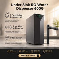 Distributeur d'eau RO 3-en-1 sous évier avec filtration 600G, eau glacée, eau chaude, compresseur et UV