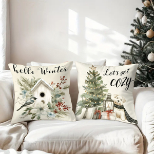 Gối ném mùa đông ấm áp với họa tiết lễ hội và thông điệp ngày lễ để trang trí nhà cửa - Product Image 3