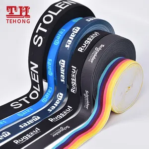 Custom Printed Brand Fashion Label Polyester Woven Knitted Jacquard Soft Elastic Band For Underwear Boxer Shorts Waistband Belt