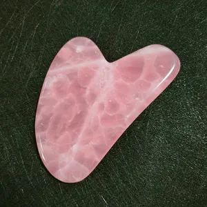 DIY水晶新款刮痧板，粉色身体按摩器石头玫瑰翡翠刮痧护肤