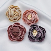 Aksesoris Bunga Kain Mawar dengan Pinggiran Terbakar untuk Pernikahan DIY Bros Sepatu Topi Pakaian Bunga Segar Korea Empat Musim Jepang Korea