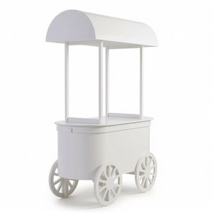 <span class=keywords><strong>Chariot</strong></span> à desserts vintage en contreplaqué <span class=keywords><strong>blanc</strong></span> pour mariage et hôtel, idéal pour la présentation de bonbons - Product Image 2