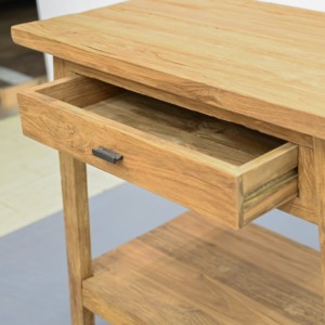 Old Teak Console <b>Table</b> with 1 Drawer, Reclaimed Wood Hall <b>Table</b> with Natural Weathered Texture for Entryway and Hallway - Product Image 6