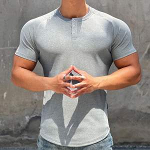 T-shirt à manches courtes pour homme, coupe ample, athlétique, avec logo personnalisé, tissu extensible, 100% coton, imprimé - Product Image 3