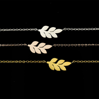 Colliers pendentif feuille d'olivier pour femmes Non ternir étanche bijoux feuille collier or plante collier