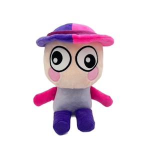 Peluche de Moopy de Roblox, Personaje de Ojos Grandes, Juguete de Peluche para Niños de 5 a 7 Años, Unisex, Sombrero Morado y Rosa, Cuerpo Gris - Product Image 5