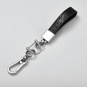 Crocodile Leather <b>Car</b> Keychain Zinc Alloy Luxury Keyring For Men And Women - Product Image 4
