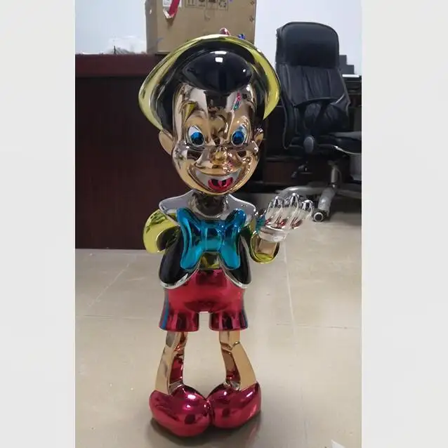 Atacado fibra de vidro personalizado tamanho de vida multi colorido desenho animado figura estátua para venda