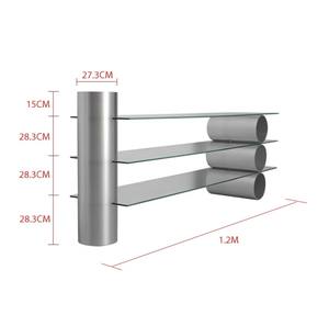 Estante de almacenamiento de productos básicos Lavinia, estante de exhibición para tienda de ropa, estantes de vidrio para mercancías, exhibición de acero inoxidable - Product Image 3