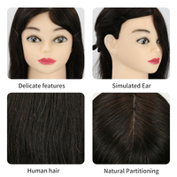 100% cheveux humains Mannequin tête cosmétologie formation poupée pince support droit pour cheveux tressage pratique Mannequin pratique