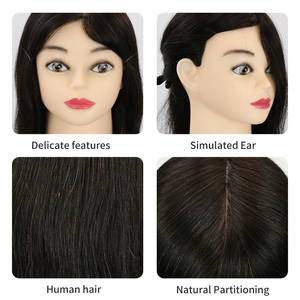 100% Human Hair Mannequin Head Cosmetology Training Doll Clamp <strong>Stand</strong> Straight for Hair <strong>Braiding</strong> Practice Manikin Practice - Product Image 4
