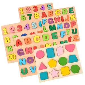 लड़कों के लिए लकड़ी की खूंटी पहेली बच्चा प्रीस्कूल वर्णमाला संख्या सीखने वाली शैक्षिक खूंटी पहेलियाँ