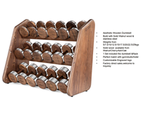 Ensemble d'haltères en bois massif, collection premium de 9 paires d'haltères avec finitions en bois naturel, livré avec un support de rangement en bois massif