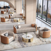 Luxus italienische Leders ofa Set Wohnzimmer möbel Relax Modern Hotel Gewerbe raum gerade Couch 3-Sitzer Sofa