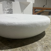 Table basse ovale en FRP de style minimaliste nordique, design du milieu du siècle, mobilier moderne pour salon, table basse d'extérieur