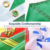 Bandera de Portugal para Partido de Fútbol 2026, 3x5 Pies, Doble Cara, 100% Poliéster, Impresión Digital, Bandera Mundial para Fanáticos, Bandera para Bolsa de Hombro