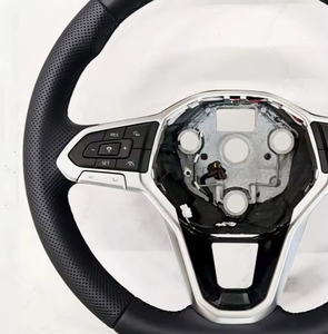 Volant <span class=keywords><strong>sport</strong></span> à 3 branches en cuir/aluminium/fibre de carbone pour VW Transporter T-Roc Beetle Polo 6R Scirocco T6 - Product Image 5