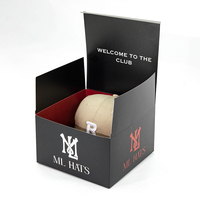 Logo personnalisé C1S Boîtes en carton de papier d'art imprimé noir dur pour casquettes de baseball Chapeau Emballage Boîte d'emballage cadeau