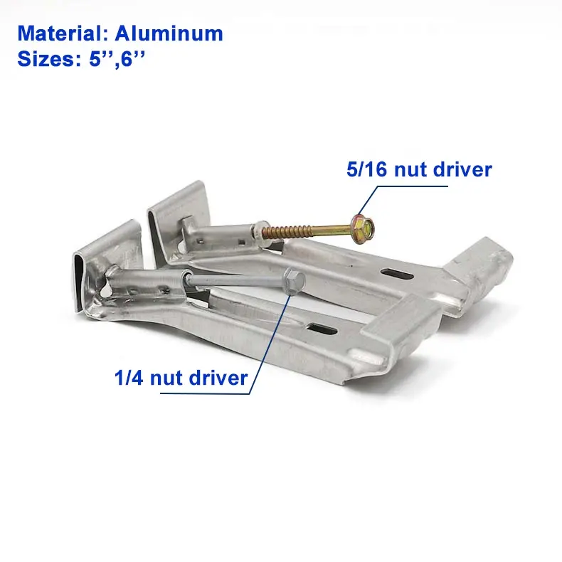 Suporte de alumínio escondido sem costura, suporte de 6 polegadas sem costura para gotejador de chuva