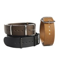 Bracelets de montre en cuir PU souple respirant et réglable CHARM 20/22 mm avec boucle en acier inoxydable brossé, vente en gros d'usine