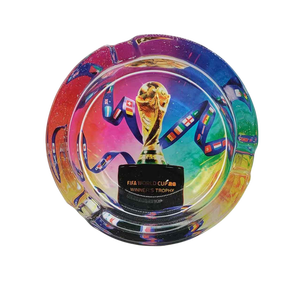 USA Stock 6Pcs Football Star Glass Ashtray Set Themed Square Glass Ashtrays Display Box Smoking Accessories - Product Image 4