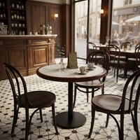 Table ronde de café en marbre de style moderne pour l'hôtellerie, mobilier commercial, personnalisation possible