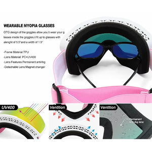 स्की गोगल्स Uv400 सुरक्षा बर्फ खेल गोगल्स ध्रुवीकृत दर्पण लेंस टी 90 फ्रेम स्कीइंग गूगल बर्फ सुरक्षा आईवियर कस्टम लोगो - Product Image 4