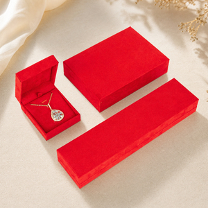 Zebopak Red Velvet Jewellery Box Set with Necklace <b>Ring</b> Pendant Bracelet <b>Storage</b> Case Gift Box for Party Factory - Product Image 3