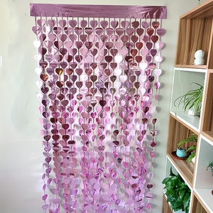 KLS fabbrica fornitura diretta festa decorazione murale fornisce <span class=keywords><strong>cuore</strong></span> a forma di lamina frangia tenda per il matrimonio di san valentino - Product Image 5