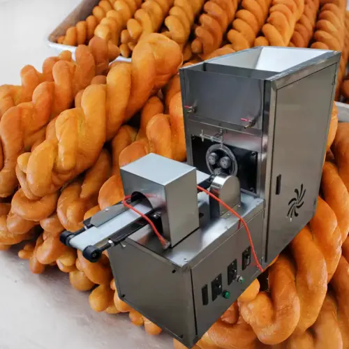 Mềm pretzel nhà sản xuất cây gai dầu hoa xoắn Snack Máy Chiên pretzel bột xoắn hình thành máy làm