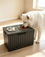 Gamelle surélevée pour chien 53 cm en acier inoxydable, double gamelle, support surélevé antidérapant anti-déversement pour aliments et eau, pour grands chiens et chats