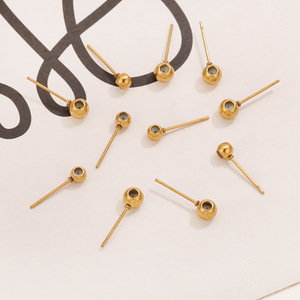 Aiguille de réglage coulissante |   Connecteur universel à tête sphérique en acier inoxydable plaqué or PVD 18 carats pour la fabrication de bijoux DIY - Product Image 2