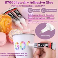 32000 strass en résine gelée, multicolores 3mm à dos plat avec 3 flacons de colle à bijoux B7000 de 10ml pour la décoration et le nail art