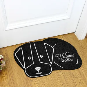 Alfombra para puerta de PP para perros, alfombra de baño antideslizante con forma de animal para Cocina