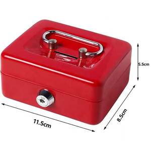 Cerradura Mini caja de seguridad portátil para monedas, cubierta Bloqueable, dinero en efectivo, organizador de acero - Product Image 2